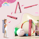 Dripex Kids Balance Beam - 210cm Portable Folding Balance Beam with Carry Handles, High Density EVA Faux Suede Gymnastics Beam for Home Gym Exercise