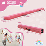 Dripex Kids Balance Beam - 210cm Portable Folding Balance Beam with Carry Handles, High Density EVA Faux Suede Gymnastics Beam for Home Gym Exercise