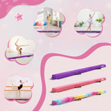 Dripex Kids Balance Beam - 210cm Portable Folding Balance Beam with Carry Handles, High Density EVA Faux Suede Gymnastics Beam for Home Gym Exercise