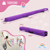 Dripex Kids Balance Beam - 210cm Portable Folding Balance Beam with Carry Handles, High Density EVA Faux Suede Gymnastics Beam for Home Gym Exercise