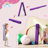 Dripex Kids Balance Beam - 210cm Portable Folding Balance Beam with Carry Handles, High Density EVA Faux Suede Gymnastics Beam for Home Gym Exercise