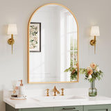 Dripex 50 x 75cm Arched Mirror, Arched Wall Mounted Mirror Home Decorative Bathroom Bedroom Living Room Dressing