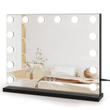 Dripex Hollywood Vanity Mirror with Lights, 50×42cm Large Lighted Makeup Mirror with 14 Dimmable LED Bulbs, 3 Color Modes, Cosmetic Tabletop or Wall Mount Mirror for Bedroom