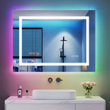 Dripex Bathroom Mirror with LED Lights-Rgb + Dimmable+ 3 Colors+anti-fog