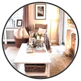 Dripex 40/50/60cm Round Mirror, Circle Hanging Wall Mirror - Home Decorative Wall Mounted Vanity Mirror for Bathroom, Dressing Room & Living Room, Black