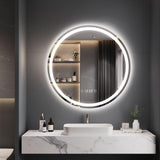 Dripex Round LED Mirror Bathroom,Clock & Temperature Display，Anti-fog,3 Lighting Modes (Copy)