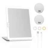 Dripex Rechargeable Makeup Vanity Mirror with LED Lights,1X/3X/5X Magnification, 3 Color Modes