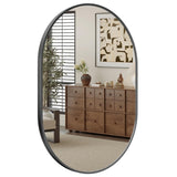 Dripex 50 x 70cm Oval Mirror, Wall Mounted Bathroom Mirror, Horizontal or Vertical Hanging Wall Mirror for Living Room, Bedroom, Entryway