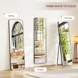 Dripex 160x50cm/ 150x40 Full Length Mirror Rounded Corners, Large Rectangular Floor Mirror with Stand, Freestanding Hanging or Leaning Against Walls for Living Room Bedroom & Hallway