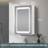 Dripex LED Bathroom Mirror Cabinet, with Lights Shaver Socket and Demister Pad, Non-contact Sensor Switch