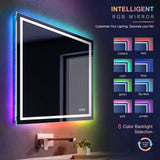 Dripex Bathroom Mirror with LED Lights-Rgb + Dimmable+ 3 Colors+anti-fog