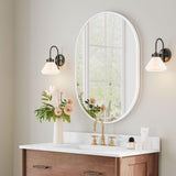 Dripex 50 x 70cm Oval Mirror, Wall Mounted Bathroom Mirror, Horizontal or Vertical Hanging Wall Mirror for Living Room, Bedroom, Entryway