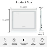 Dripex Hollywood Vanity Mirror with Light, 58 x 48 cm LED Makeup Mirror Light Up Vanity Mirror with 3 Colors Dimmable Strip Light, USB and Type-C Port, Tabletop or Wall-Mounted,