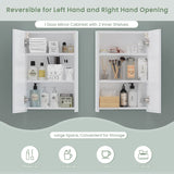 Dripex Single Door Bathroom Mirror Cabinet, Wall Mounted Storage Cupboard with Mirror, Cabinet with Adjustable Shelf,