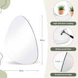 Dripex 65 x 50cm Frameless Hanging Mirror, Irregular Wall Mounted Mirror, Asymmetrical Home Decor for Bathroom Entryway Bedroom Living Room