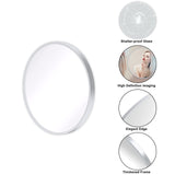 Dripex 40/50/60cm Round Mirror, Circle Hanging Wall Mirror - Home Decorative Wall Mounted Vanity Mirror for Bathroom, Dressing Room & Living Room,Silver