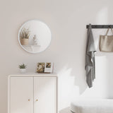 Dripex 40/50/60cm Round Mirror, Circle Hanging Wall Mirror - Home Decorative Wall Mounted Vanity Mirror for Bathroom, Dressing Room & Living Room,Silver