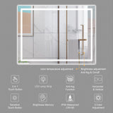 Dripex Bathroom Mirror with LED Lights-Dimmable+ 3 Colors+anti-fog