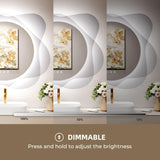Dripex LED Bathroom Mirror with Light, 786 × 726 mm Cloud Backlit Round LED Makeup Mirror, Anti-fog, 3 Colors Dimmable Lights, Memory Function, Wall Mounted, IP44