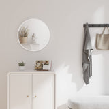 Dripex 40/50/60cm Round Mirror, Circle Hanging Wall Mirror - Home Decorative Wall Mounted Vanity Mirror for Bathroom, Dressing Room & Living Room, White