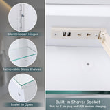 Dripex LED Bathroom Mirror Cabinet, with Lights Shaver Socket and Demister Pad, Non-contact Sensor Switch