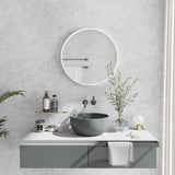 Dripex 40/50/60cm Round Mirror, Circle Hanging Wall Mirror - Home Decorative Wall Mounted Vanity Mirror for Bathroom, Dressing Room & Living Room, White