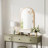 Dripex 50 x 75cm Arched Mirror, Arched Wall Mounted Mirror Home Decorative Bathroom Bedroom Living Room Dressing