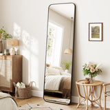 Dripex 160x50cm/ 150x40 Full Length Mirror Rounded Corners, Large Rectangular Floor Mirror with Stand, Freestanding Hanging or Leaning Against Walls for Living Room Bedroom & Hallway