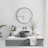 Dripex 40/50/60cm Round Mirror, Circle Hanging Wall Mirror - Home Decorative Wall Mounted Vanity Mirror for Bathroom, Dressing Room & Living Room, Black