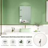 Dripex Single Door Bathroom Mirror Cabinet, Wall Mounted Storage Cupboard with Mirror, Cabinet with Adjustable Shelf,