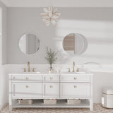 Dripex 40/50/60cm Round Mirror, Circle Hanging Wall Mirror - Home Decorative Wall Mounted Vanity Mirror for Bathroom, Dressing Room & Living Room,Silver