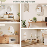 Dripex 65 x 50cm Frameless Hanging Mirror, Irregular Wall Mounted Mirror, Asymmetrical Home Decor for Bathroom Entryway Bedroom Living Room