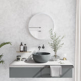 Dripex 40/50/60cm Round Mirror, Circle Hanging Wall Mirror - Home Decorative Wall Mounted Vanity Mirror for Bathroom, Dressing Room & Living Room,Silver