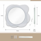 Dripex LED Bathroom Mirror with Light, 786 × 726 mm Cloud Backlit Round LED Makeup Mirror, Anti-fog, 3 Colors Dimmable Lights, Memory Function, Wall Mounted, IP44