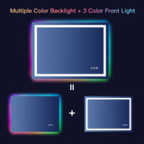 Dripex Bathroom Mirror with LED Lights-Rgb + Dimmable+ 3 Colors+anti-fog