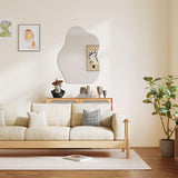 Dripex 70 x 50cm Frameless Hanging Mirror, Irregular Mirror Wall Mounted, Asymmetrical Home Decor for Bathroom Entryway Bedroom Living Room