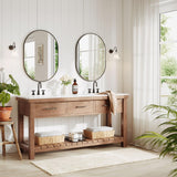 Dripex 50 x 70cm Oval Mirror, Wall Mounted Bathroom Mirror, Horizontal or Vertical Hanging Wall Mirror for Living Room, Bedroom, Entryway