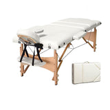 Vesgantti Portable Massage Bed Table - 3-Section Foldable Beauty Couch for Reiki Therapy Treatment Salon Healing - Metal Headrest Support/Carry Bag