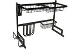Stainless Steel Dish Rack (Size: 65x32x52,Black)