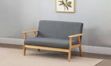 2 Seater  Wooden Frame Linen Square Arm Sofa