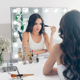 Dripex Hollywood Vanity Mirror with Lights, 60 x53cm Large Lighted Makeup Mirror with 14 Dimmable Bulbs, 3 Color Modes, Touch Screen Control, Adapter Plug, Tabletop or Wall Mounted Mirror For Bedroom