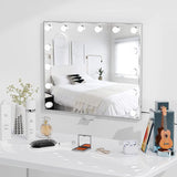 Dripex Hollywood Vanity Mirror with Lights, 60 x53cm Large Lighted Makeup Mirror with 14 Dimmable Bulbs, 3 Color Modes, Touch Screen Control, Adapter Plug, Tabletop or Wall Mounted Mirror For Bedroom