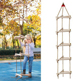 Kids Climbing Frame Ladder Outdoor Rope Swing Disc Seat Wooden Rungs Kids Toys