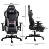 Dripex Gaming Chair Ergonomic Office Chair Adjustable Swivel Leather Racing Computer Desk Chair with Lumbar Support and Headrest for Adult and Kid  (with footrest)