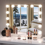 Dripex Vanity Mirror with Lights, Large Hollywood Lighted Makeup Mirror with 14 Dimmable LED Bulbs, Touchscreen Control, Cosmetic Tabletop Mirror for Bedroom, Dressing Room 50×42 (White)