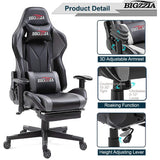 Dripex Gaming Chair Ergonomic Office Chair Adjustable Swivel Leather Racing Computer Desk Chair with Lumbar Support and Headrest for Adult and Kid  (with footrest)