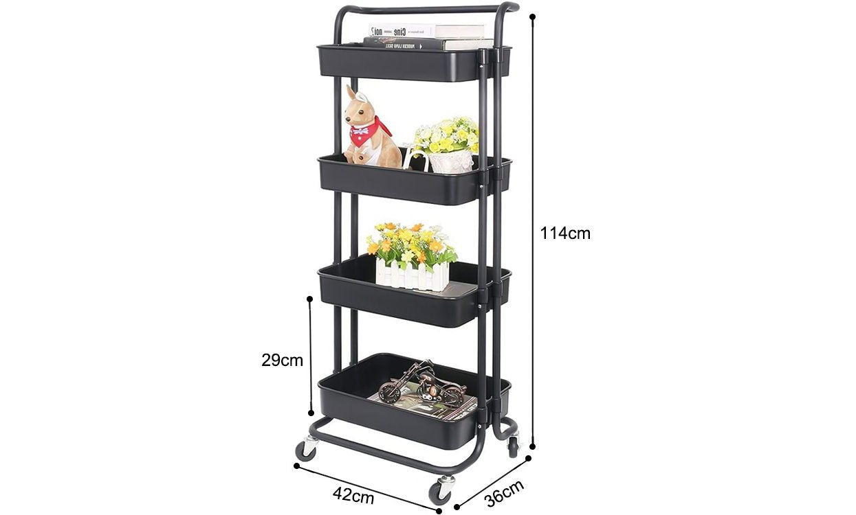 Function Trolley 4-Tier Rolling Multi Function Storage Trolley Utility Cart – CounponYoleo