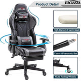 Dripex Gaming Chair Ergonomic Office Chair Adjustable Swivel Leather Racing Computer Desk Chair with Lumbar Support and Headrest for Adult and Kid  (with footrest)