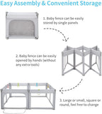 Dripex Baby Playpen 180x180cm,Foldable Kids Safety Activity Center Indoor Outdoor Toddler Fence with Breathable Mesh Rxtra Large Play Yard for Babys Girls Babies