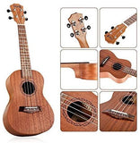 Dripex Concert Ukulele 23 Inch with Beginner Kit (Ukulele Bag, Tuner, Strap, Capo, Clean Cloth, Spare String, Ukulele Picks and Instruction Manual)